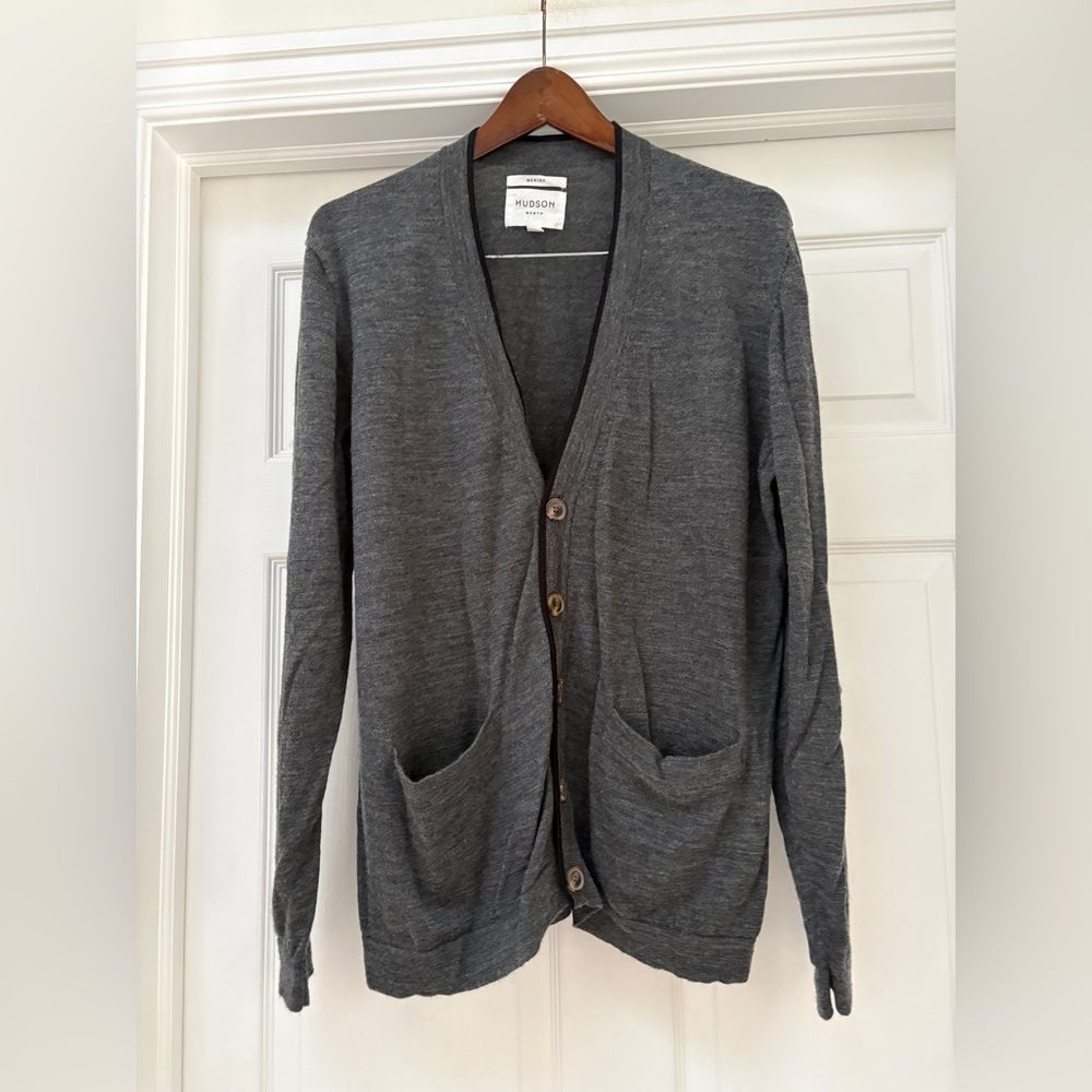 Hudson North  Charcoal Men's Cardigan size X-LARGE